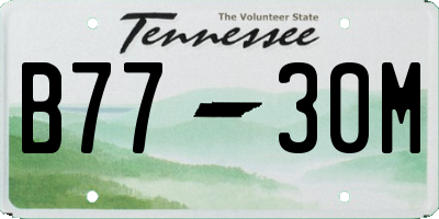 TN license plate B7730M