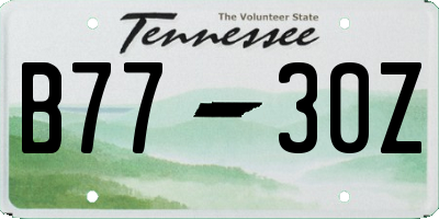 TN license plate B7730Z