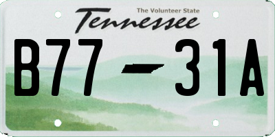 TN license plate B7731A
