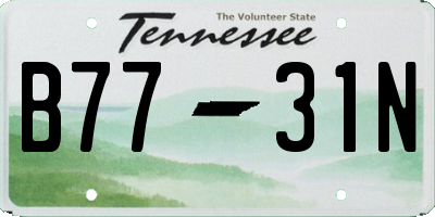 TN license plate B7731N