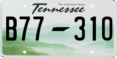 TN license plate B7731O