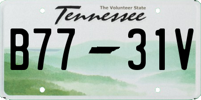 TN license plate B7731V