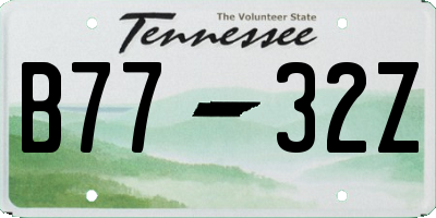TN license plate B7732Z