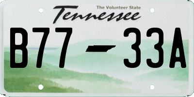 TN license plate B7733A