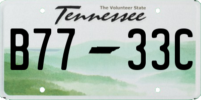 TN license plate B7733C
