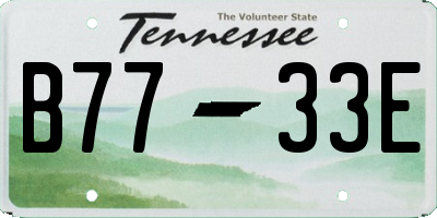TN license plate B7733E