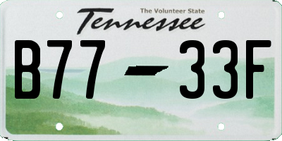 TN license plate B7733F