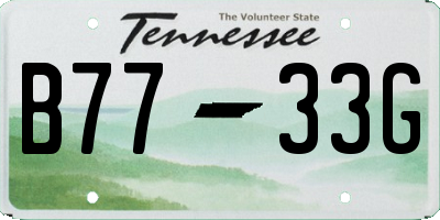 TN license plate B7733G