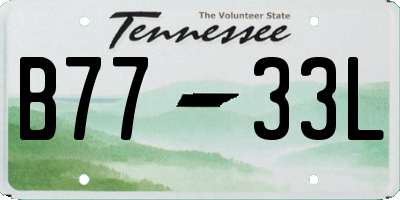 TN license plate B7733L
