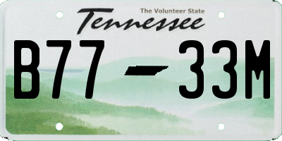 TN license plate B7733M