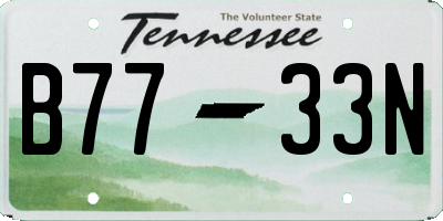 TN license plate B7733N