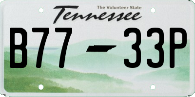 TN license plate B7733P