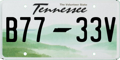 TN license plate B7733V