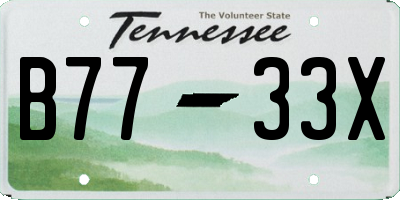 TN license plate B7733X
