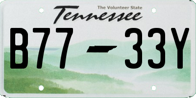 TN license plate B7733Y