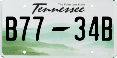 TN license plate B7734B