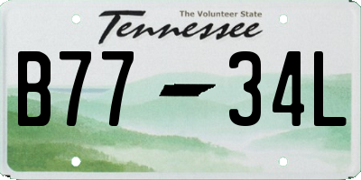 TN license plate B7734L