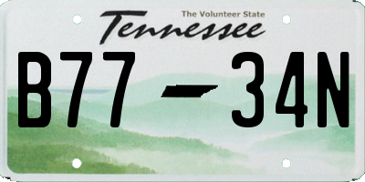 TN license plate B7734N