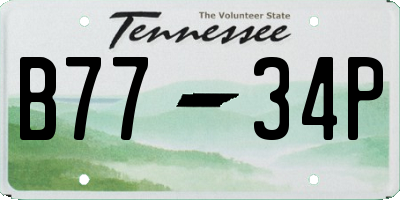 TN license plate B7734P