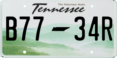 TN license plate B7734R