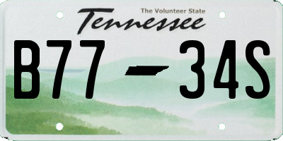 TN license plate B7734S