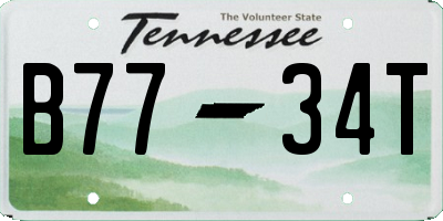 TN license plate B7734T