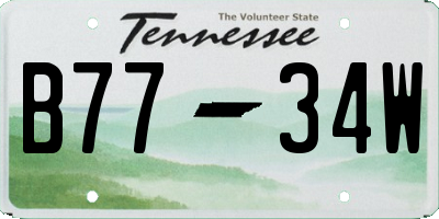 TN license plate B7734W