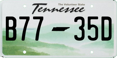 TN license plate B7735D