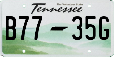 TN license plate B7735G
