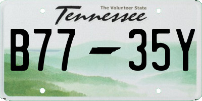 TN license plate B7735Y