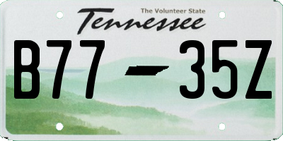 TN license plate B7735Z