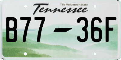 TN license plate B7736F