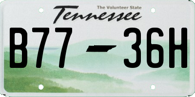 TN license plate B7736H