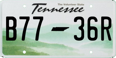 TN license plate B7736R