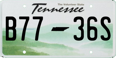 TN license plate B7736S