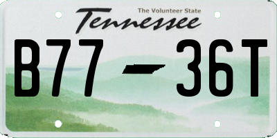 TN license plate B7736T