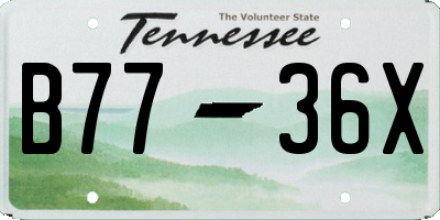 TN license plate B7736X