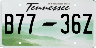 TN license plate B7736Z