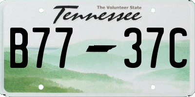 TN license plate B7737C