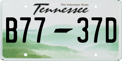 TN license plate B7737D