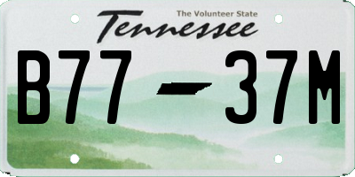 TN license plate B7737M