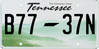 TN license plate B7737N