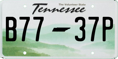 TN license plate B7737P