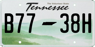 TN license plate B7738H