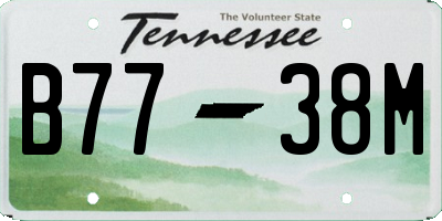 TN license plate B7738M
