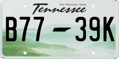 TN license plate B7739K