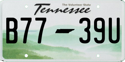 TN license plate B7739U