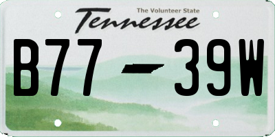 TN license plate B7739W