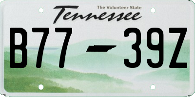 TN license plate B7739Z
