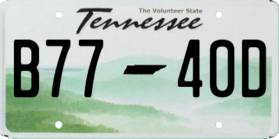 TN license plate B7740D